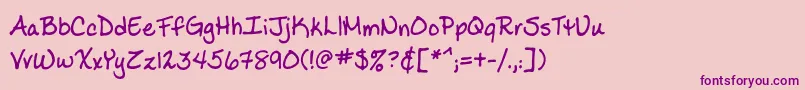 Ladylikebb Font – Purple Fonts on Pink Background