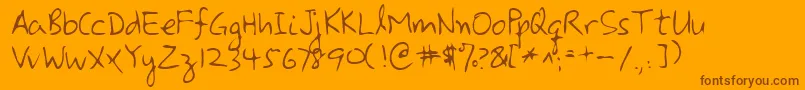Lehn225 Font – Brown Fonts on Orange Background