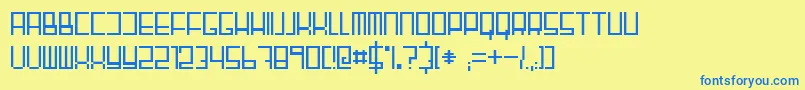 Fairnsquare Font – Blue Fonts on Yellow Background