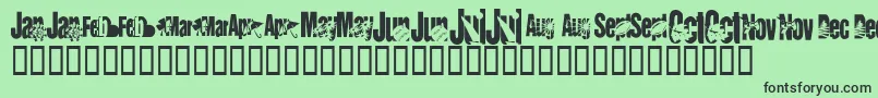 KrCalendar Font – Black Fonts on Green Background