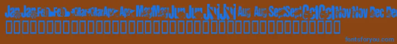 KrCalendar Font – Blue Fonts on Brown Background