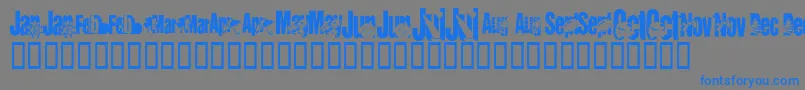 KrCalendar Font – Blue Fonts on Gray Background