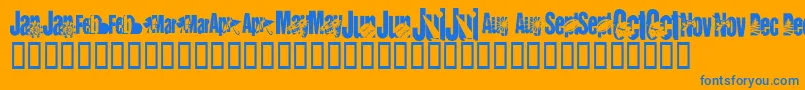 KrCalendar Font – Blue Fonts on Orange Background