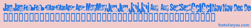 KrCalendar Font – Blue Fonts on Pink Background