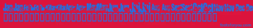 KrCalendar Font – Blue Fonts on Red Background