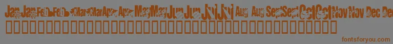 KrCalendar Font – Brown Fonts on Gray Background