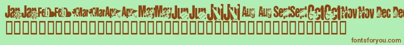 KrCalendar Font – Brown Fonts on Green Background