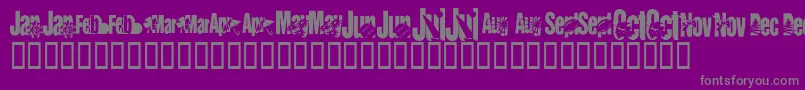 KrCalendar Font – Gray Fonts on Purple Background