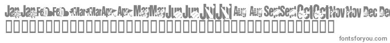 KrCalendar Font – Gray Fonts on White Background