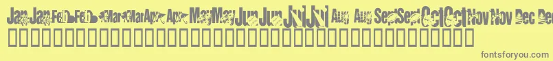 KrCalendar Font – Gray Fonts on Yellow Background