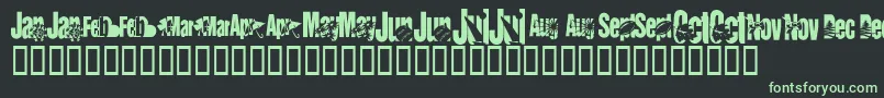 KrCalendar Font – Green Fonts on Black Background