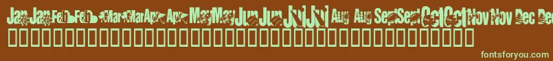 KrCalendar Font – Green Fonts on Brown Background