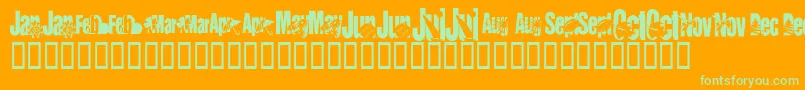 KrCalendar Font – Green Fonts on Orange Background