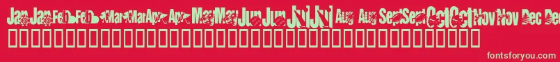 KrCalendar Font – Green Fonts on Red Background