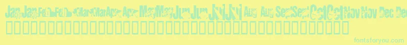 KrCalendar-Schriftart – Grüne Schriften auf gelbem Hintergrund
