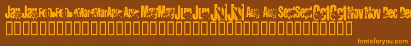 KrCalendar Font – Orange Fonts on Brown Background