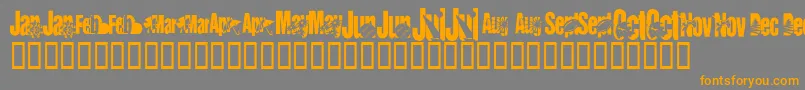 KrCalendar Font – Orange Fonts on Gray Background