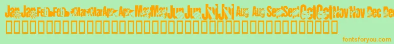 KrCalendar Font – Orange Fonts on Green Background