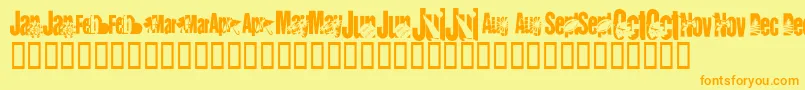 KrCalendar Font – Orange Fonts on Yellow Background