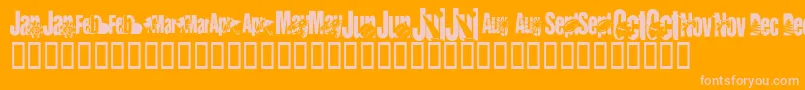 KrCalendar Font – Pink Fonts on Orange Background