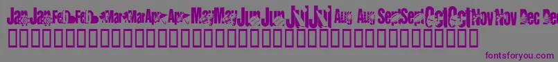 KrCalendar Font – Purple Fonts on Gray Background