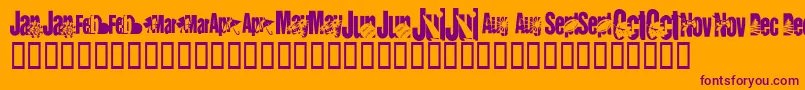 フォントKrCalendar – オレンジの背景に紫のフォント
