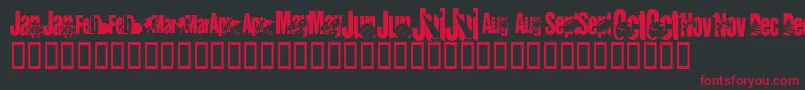 KrCalendar Font – Red Fonts on Black Background
