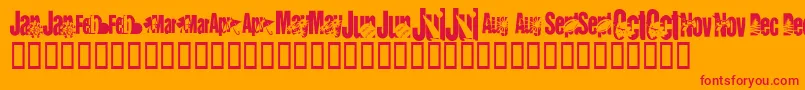 fuente KrCalendar – Fuentes Rojas Sobre Fondo Naranja