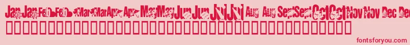 fuente KrCalendar – Fuentes Rojas Sobre Fondo Rosa