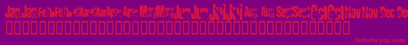 KrCalendar Font – Red Fonts on Purple Background