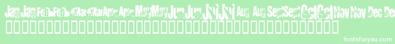 フォントKrCalendar – 緑の背景に白い文字