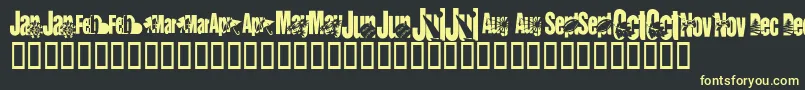 KrCalendar Font – Yellow Fonts on Black Background