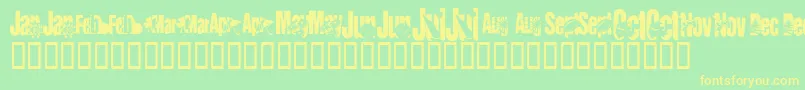 KrCalendar Font – Yellow Fonts on Green Background
