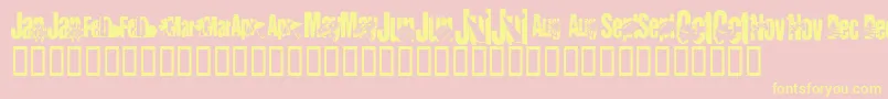 KrCalendar Font – Yellow Fonts on Pink Background