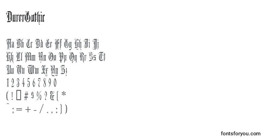 Шрифт DurerGothic – алфавит, цифры, специальные символы