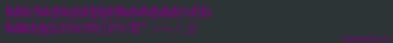 Fonte DurerGothic – fontes roxas em um fundo preto