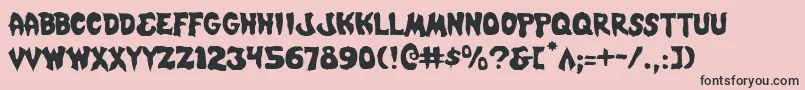 フォントMysticsinglerl – ピンクの背景に黒い文字