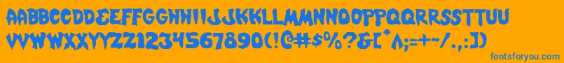 フォントMysticsinglerl – オレンジの背景に青い文字