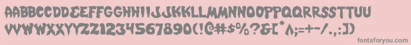 フォントMysticsinglerl – ピンクの背景に灰色の文字