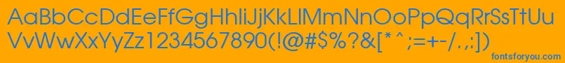 Avanti Font – Blue Fonts on Orange Background