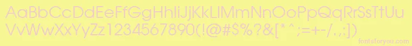 Avanti Font – Pink Fonts on Yellow Background