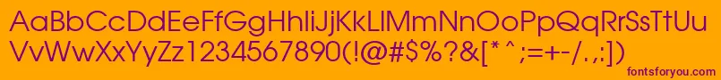Avanti Font – Purple Fonts on Orange Background
