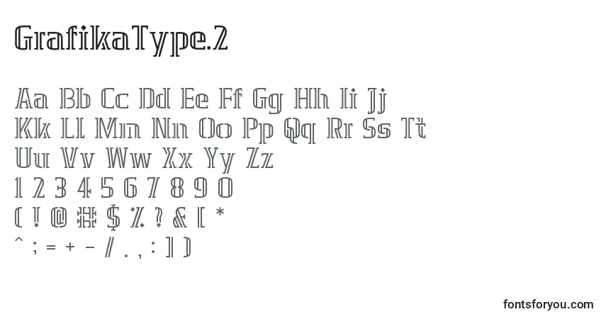 A fonte GrafikaType.2 – alfabeto, números, caracteres especiais