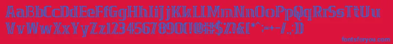 GrafikaType.2 Font – Blue Fonts on Red Background