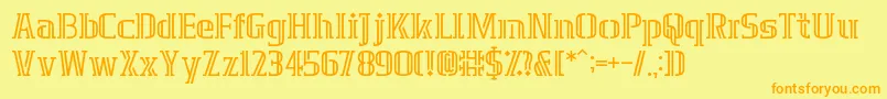 GrafikaType.2 Font – Orange Fonts on Yellow Background