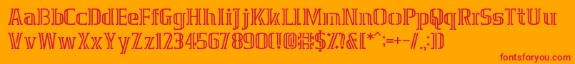 GrafikaType.2-Schriftart – Rote Schriften auf orangefarbenem Hintergrund