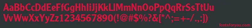 ClearfacegothicltstdMedium Font – Red Fonts on Black Background