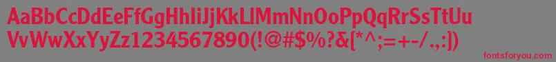 ClearfacegothicltstdMedium Font – Red Fonts on Gray Background