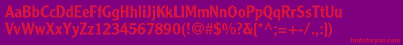 Czcionka ClearfacegothicltstdMedium – czerwone czcionki na fioletowym tle