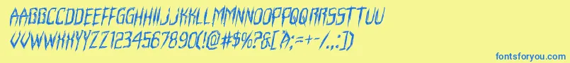 Horroroidrotal Font – Blue Fonts on Yellow Background